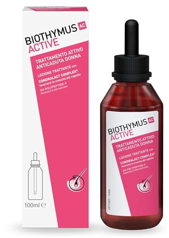 Biothymus Active Donna, Lozione Anticaduta Capelli Donna, Trattamento Attivo, per Capelli Fragili, Confezione da 100 ml