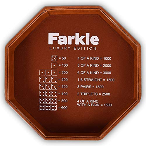 RNK Gaming Farkle Luxury Edition Brown Dice Tray