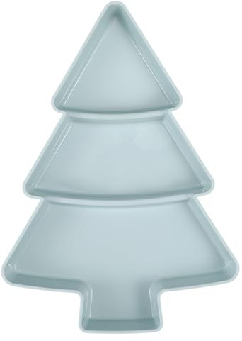 DOITOOL Snack-Serviertablett in Weihnachtsbaumform, Dessert-Servierschalen für Obst, Vorspeisen, Dips, Gewürze, Weihnachten, Urlaub, Partyzubehör (hellblau)