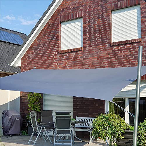 Toldoro Toldo completo rectangular PES 2 soportes de pared / 2 postes de acero inoxidable de altura regulable Ø70 x 3 mm 4 x 3 m antracita