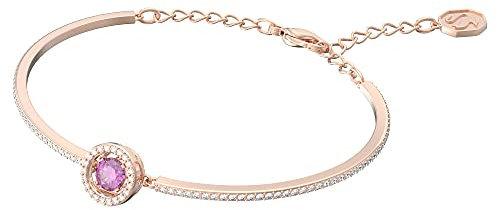 Swarovski Sparkling Dance Armreif, Rosé Vergoldeter Damenarmreif mit Violettem Element und Strahlenden Swarovski Kristallen