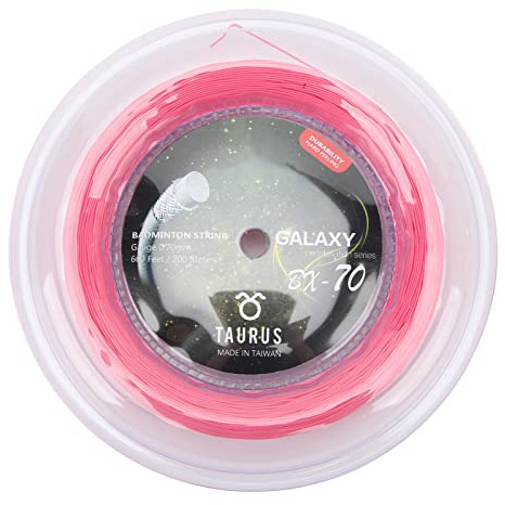 Buachois Corda per Racchetta da Badminton, Corda da Badminton Elastica Alta 200 M Linea da Badminton per Durata 0,7 Mm per Racchette da Badminton Volani(Rosa)