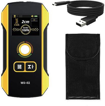 Treedix Rilevatore da parete per rilevatori di viti e tubi, sensore elettronico con tracciatore di profondità, schermo TFT a colori HD, cambio di unità e lingua, allarme sonoro, rilevamento di cavi