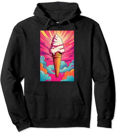 Gaufrier glacé cornet de glace glace pop art vintage rétro glacé café glacé Sweat à Capuche
