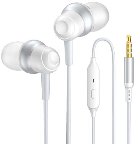 Earphones Wired, In ear Headphones Wired with High Sensitivity Microphone, Clear Sound, Noise Isolating, 3.5mm Earphones Cord for Samsung, iphone, Android, Tablet, iPad, MP3 and Other 3.5mm Devices