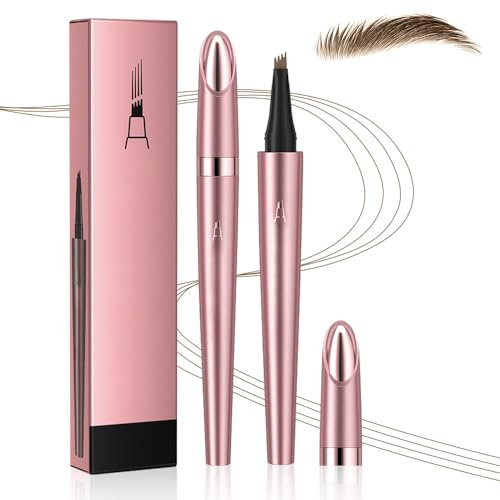 Wasserdichter 3D Augenbrauenstift mit 4 Gabelspitzen, Microblading Augenbrauenstift, Augenbrauenstift Härchenzeichnung, 4 Punkt Brauenstift Langanhaltend Natürliche Augenbrauen Make-up (A-1#)