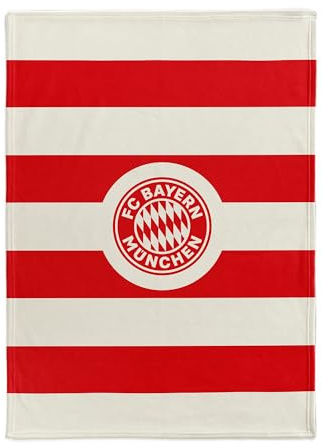 FC Bayern München I Kuschelfleecedecke I Sofadecke I Rot/Weiß