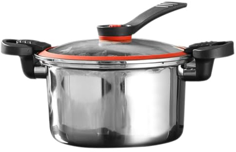 BESTYASH Niederdruckkochtopf Aus Edelstahl Mit Doppelgriff Mikro-schnellkochtopf Für Haushalt Antihaftbeschichtung Geeignet Für Induktionsherde Und Gasherde Als Suppentopf