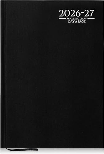 G4GADGET 2026-2027 Academic Diary A4 Day A Page Black Hardback – August 2026 to July 2027 Daily Planner, Student Teacher School Organizer, Appointment & Timetable Year Planner