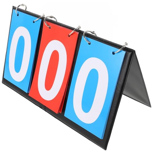 Outanaya Tableau de Score Multifonction 3 Chiffres pour Sports, Flip Score Portable 2 Bleus 1 Rouge, Marqueur Clair pour Tennis de Table, Basketball et Baseball, Équipement Terrain