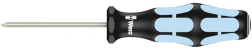 Wera 05032030001 3355 Tournevis pour vis cruciformes PZ, acier inoxydable, PZ 0 x 60 mm, Noir/Ice bleu