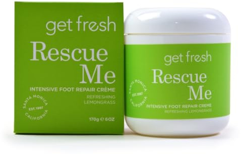 Get Fresh Rescue Me - Intensive Foot Cream for Dry Skin, Cracked Heels, and Calluses, with Shea Butter, Aloe, and Lemongrass, 170g