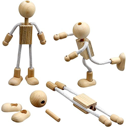 Flexi Figuras, H: 12 cm, madera mixta, 4 juegos
