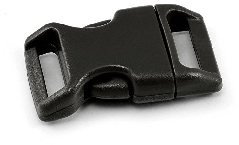 Ganzoo Juego de 10 cierres de clic de plástico de 5/8 pulgadas / cierre de clip / cierre de clip / cierre de presión para pulseras Paracord, collares de perro, mochila, color: negro, Negro , M