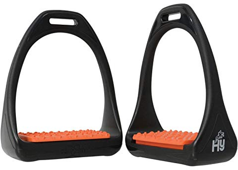 HY Equestrian Étriers HyJump Compositi Reflex - Semelle pivotante pour équitation - Libération rapide
