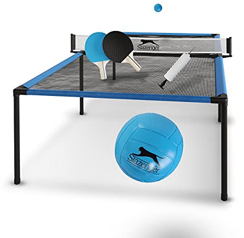 Slazenger Tischtennisplatte- Ping Pong Tisch - leicht und kompakt - Blau / Schwarz - 240 x 120 x 63,5 cm