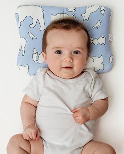 Stork Drop - Cuscino per bambini a testa piatta | Previene e corregge la plagiocefalia | Mesh traspirante 3D | Morbido cotone biologico | Completamente lavabile | Supporto per la testa del neonato |