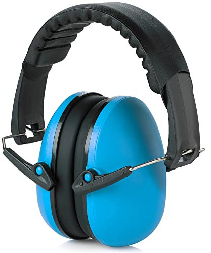 MEDca Cuffie antirumore e riduzione del rumore - Leggere, regolabili e pieghevoli NRR 20dB Protezione per le orecchie di sicurezza per tiro, blu