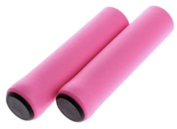 JGR SELECT Puños Bicicleta - 2 Unidades - Puños Bicicleta Montaña MTB – Empuñaduras Manillar Espuma Silicona Ergonómicos, Manguitos, Mangos, Grips – Universal Mountain Bike, Paseo, Ciclismo (Rosa)