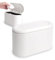 Mini Countertop Wastebasket Office Desktop Paper Bin Mini Portable Table Waste Bin Trash Can Desk Bin with Lid Table Desktop Dustbin for Bathroom Worktop Kitchen Makeup Holder White