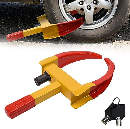JOIEYOU Parkkralle Radschloss Radkralle Reifenkralle Wegfahrsperre mit 2 Schlüsseln für Wohnwagen PKW Anhänger Wohnmobil Van