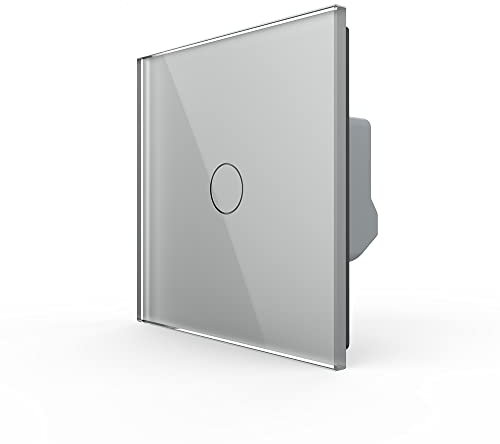 LIVOLO Wechselschalter Kreuzschalter 1 Fach VL-C701S-15 Touch Lichtschalter Wandschalter Glasrahmen Glas Blende grau Touch