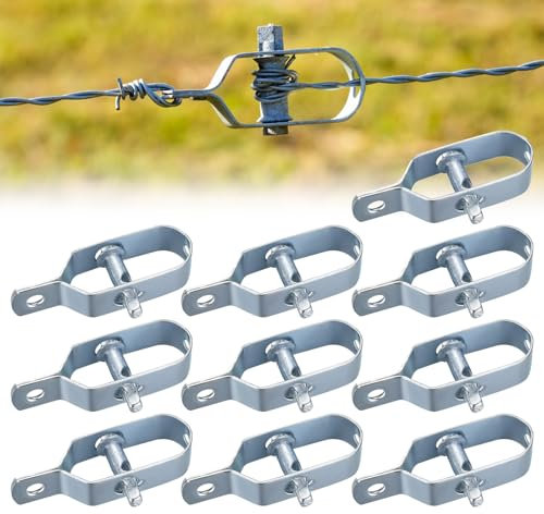 Tensor de Alambre, 10 Pcs Tensores De Alambre Galvanizado, Tensores para Malla de Alambre, Tensor de Alambre con Trinquete, Tensor De Alambre De 90MM para Tela Metalica, Vallas, Emparrados, Jardin