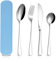 Couverts Camping, Ensemble De 4 Pièces Set Couverts Voyage, Couverts Inox- Réutilisable Et Passe Au Lave-Vaisselle,Couverts De Table Convient Pour Les Voyages, Pique-Niques, Bureau, École