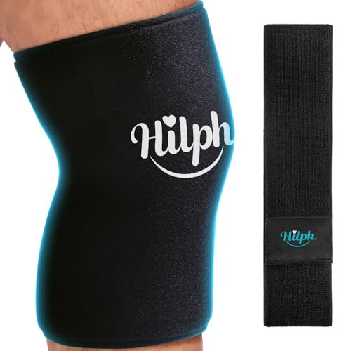 Hilph Gel Ice Pack for Knee Replacement Surgery, Flexible Knee Ice Pack Wrap for Injuries, Meniscus, Swelling ACL, Reusable Cold Compression Ice Sleeve with Extra Strap for Knee Pain Relief