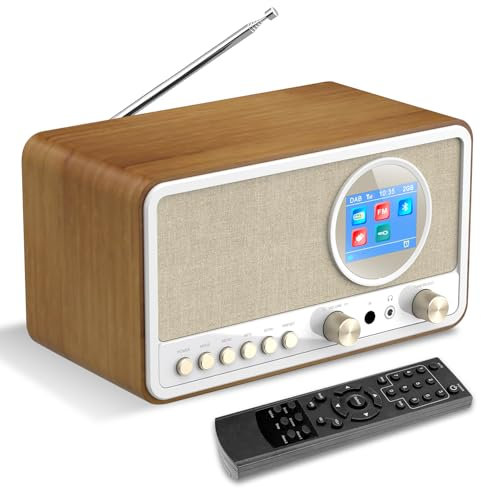 Wholede Radio DAB+/FM avec Bluetooth, radio numérique DAB Plus, radio de cuisine, radio-réveil, avec minuterie de mise en veille, alarme snooze, USB/Aux-In, noir (blanc)