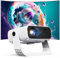 Wielio 2025 New Smart Projector Built-in Apps, Native 1080P 4K Supported, WiFi 6 & Bluetooth 5.2, Low Fan Noise (<30dB), 120° Adjustable Stand, Auto Keystone Home Cinema Projector for iOS/Android/PS5