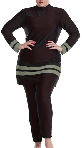 Générique Maillot de Bain Musulman pour Femmes Maillots de Bain modestes Burkini Maillots de Bain Islamique Grande Taille Maillot de Bain à Manches Longues