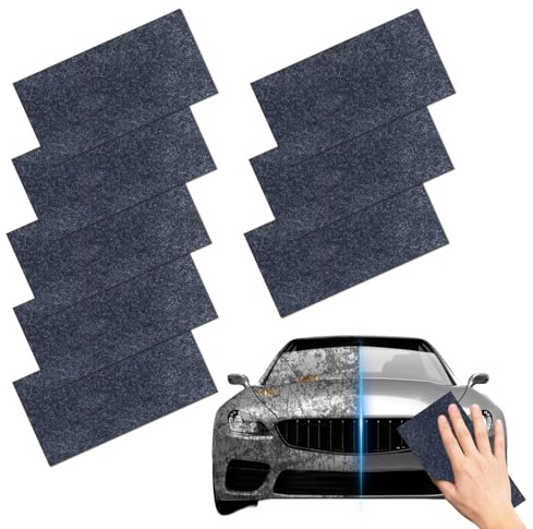 EHIOG Panno per la rimozione dei graffi dell'auto, Kit da 8 Pz Panno Auto Nano Sparkle, per Graffi Auto, riparazione della vernice dell'auto, rimuove graffi, Riutilizzabile per Carrozzeria, Vetri