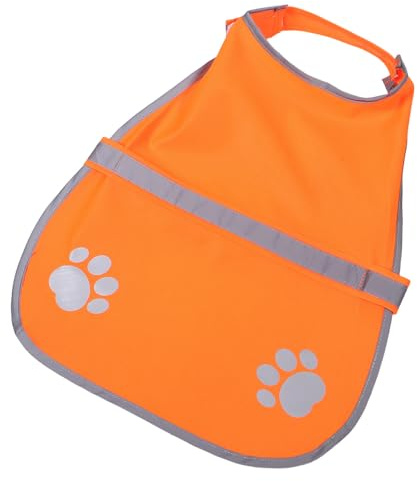 VILLFUL Gilet Riflettente Regolabile per Cani di Piccola Taglia, Giubbotto di Sicurezza Arancione Fluorescente, Imbracatura Traspirante per Passeggiate, Caccia e Attività all'Aperto