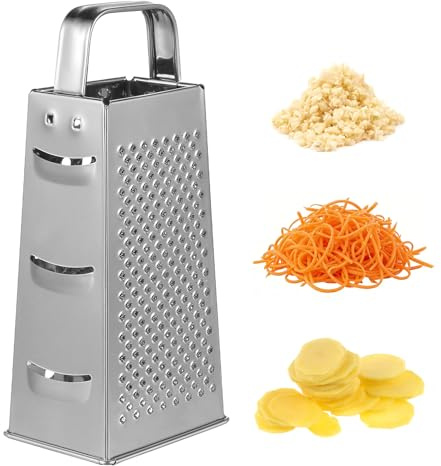 SEWACC Râpe à Légumes en Acier Inoxydable à Quatre Faces Poignée Ergonomique, Trancheuse et Râpe pour Pommes de Terre, Adaptée aux Cuisiniers Amateurs