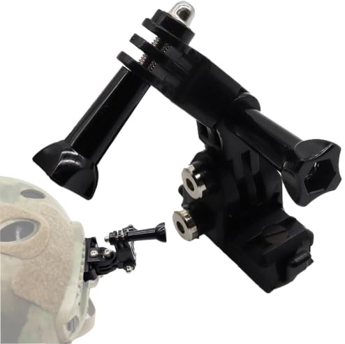 Taktisk Hjälmkamerafäste, ARC-adapter Kompatibel med GoPro. | 360° Roterbart Snabbfäste för Airsoft, Paintball och POV-inspelning med Lätt, Stöttålig Konstruktion.