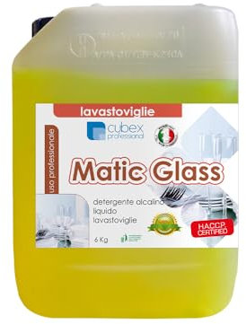 cubex professional MATIC Glass Detergente alcalino Liquido per lavastoviglie 6 kg