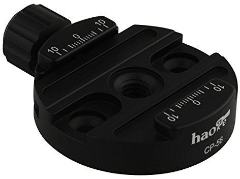 Haoge CP-58 58 mm Schraubknopf, Schnellspannklemme, Adapterhalterung für Schnellspanner, QR-Platte, Kamerastativ, Kugelkopf, Einbeinstativ, Kugelkopf, passend für Arca Swiss