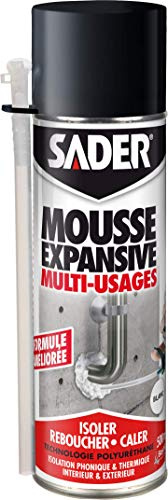 Sader Expanderande skum polyuretan polyuretan aerosol - multifunktionell: isolering, stoppning - alla medier - inomhus och utomhus - vit - bomb 500 ml