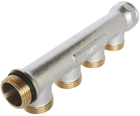 SOMATHERM FOR YOU - Sanitärverteiler, aus vernickeltem Messing, Male-Female 20/27, selbstdichtend und ausgerichtet, 4 Abgänge, in Male 3/4 Ek