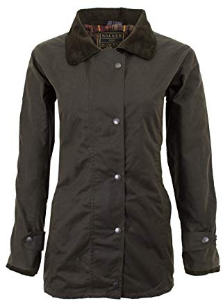 Walker & Hawkes - Veste cirée Antique - pour femme - chasse/campagne - olive - 40