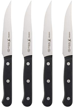 HENCKELS Solution Razor-Sharp Steak Knife Set of 4, German Engineered Informed by 100+ Years of Mastery, Black