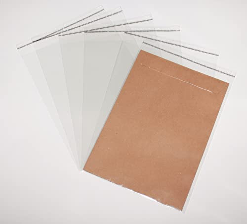 200 St. Schutzhüllen Prospekthüllen Klarsichthüllen, Folie, DIN B5, glasklar, 181 x 250 mm mit 30 mm verschließbarer Klappe zum Schutz von Flyern, Briefumschläge, Dokumenten
