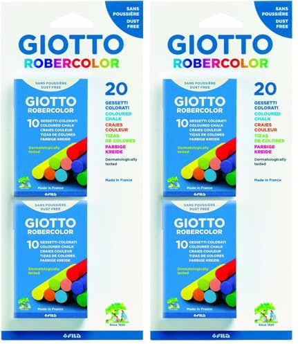 Giotto Set 2 astucci con 10 gessetti Colorati (Confezione da 2)