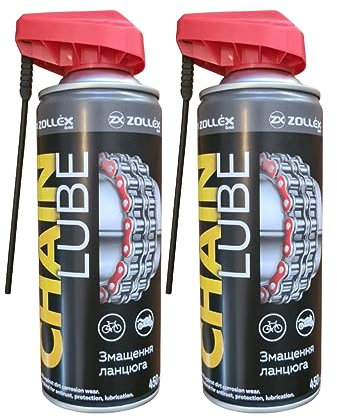 Kettenspray Zollex 2X 450 ml Sprühfett Motorrad Fahrrad | Schmiermittel Spray |Zollex bietet hohen Schutz vor Verschleiß, Reibung & Korrosion | Schmiermittel