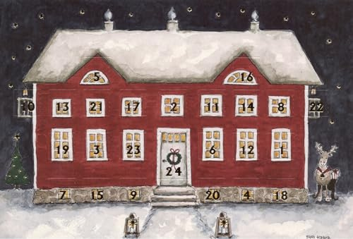 chemstickattack Nostalgischer Adventskalender A4 aus Karton The House of Christmas