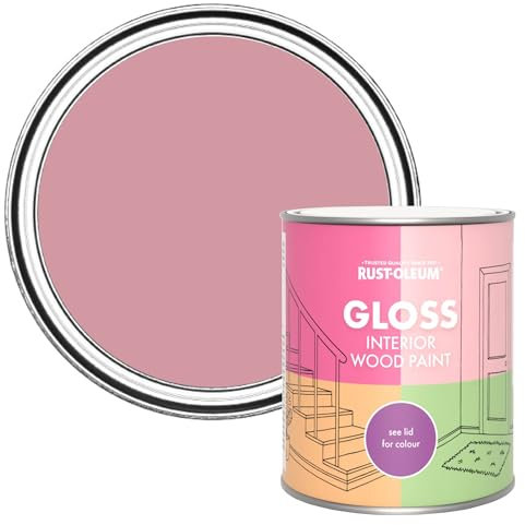 Rust-Oleum Pink Interior Wood Paint in Gloss Finish - Dusky Pink 750ml