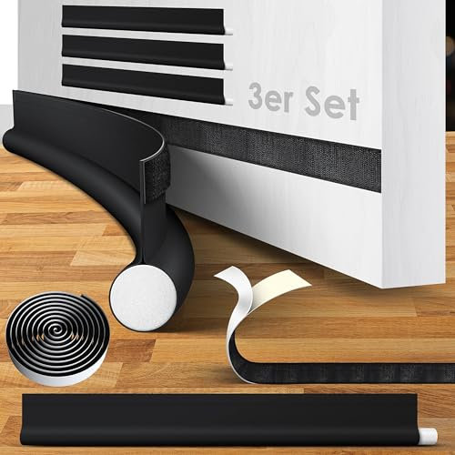 KESSER® 3 x Zugluftstopper Set bis 95 cm zuschneidbar Passend für alle Türen | waschbar | Lärmschutz Türluftstopper | doppelseitige Türisolierung | Luftzugstopper | Schutz vor Lärm und Zugluft