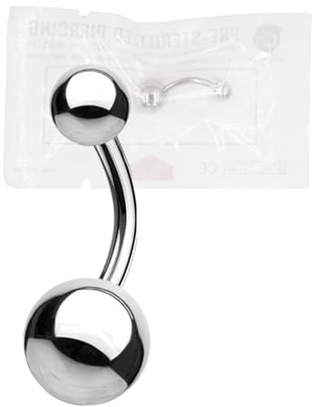 WARRIOR Piercing de ombligo ESTÉRIL Acero quirúrgico 316 L Banana Classic Longitud básica 12 mm