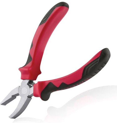 LEONTOOL 15,2 cm Breaker Grozer Zange Glas Grozing Zange Glas Mosaik Breaking Tool Buntglas Zubehör Glasschneidewerkzeug für Buntglasarbeiten und Schlüsselanhänger-Hardware-Installation, TPR-Griff